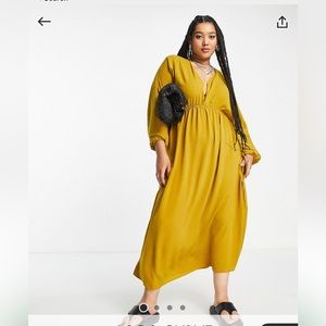 ASOS CURVE mustard yellow maxi dress